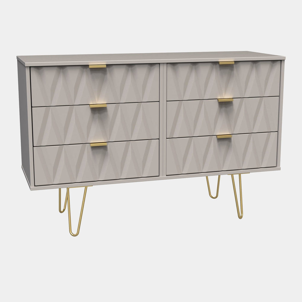 Jewel - 6 Drawer Midi Chest Mushroom Finish