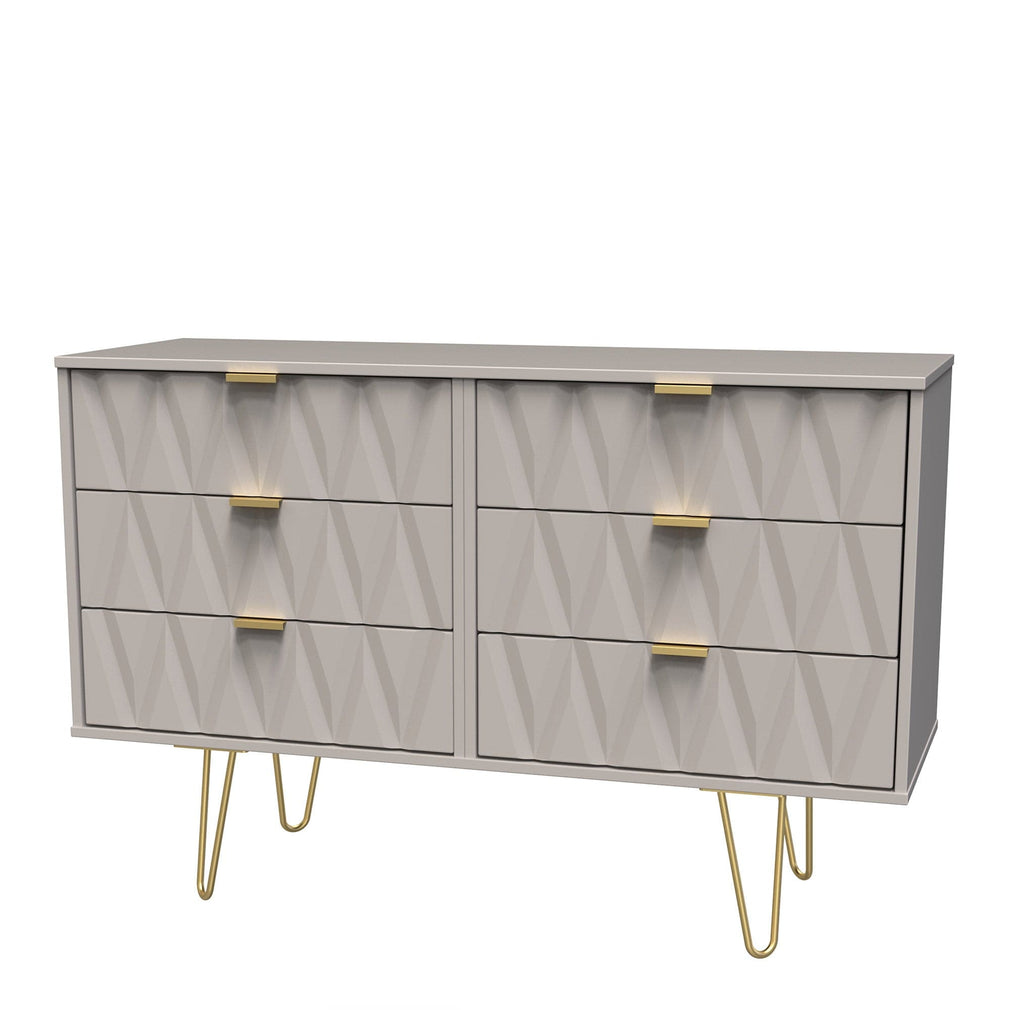 Jewel - 6 Drawer Midi Chest Mushroom Finish