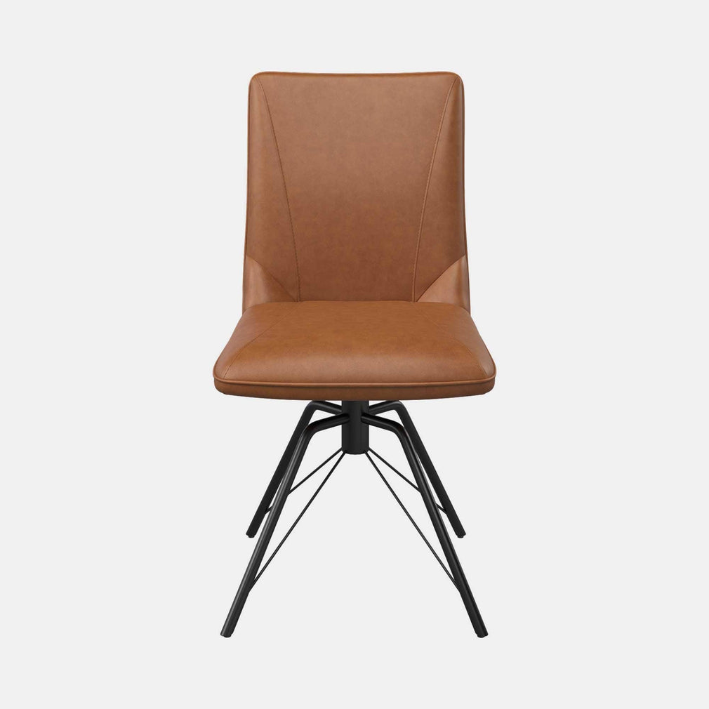 Lagos - Swivel Dining Chair In Tan PU