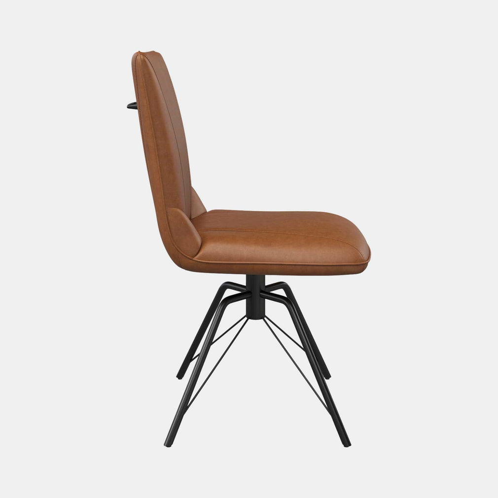 Lagos - Swivel Dining Chair In Tan PU
