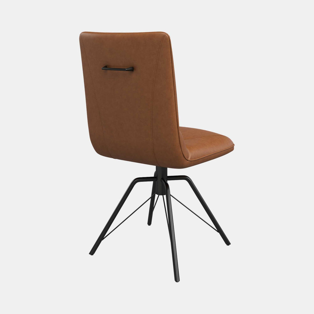 Lagos - Swivel Dining Chair In Tan PU