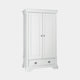 9016-82 Double Wardrobe White Finish (Top Supplied Packed Flat-Base Assembled)