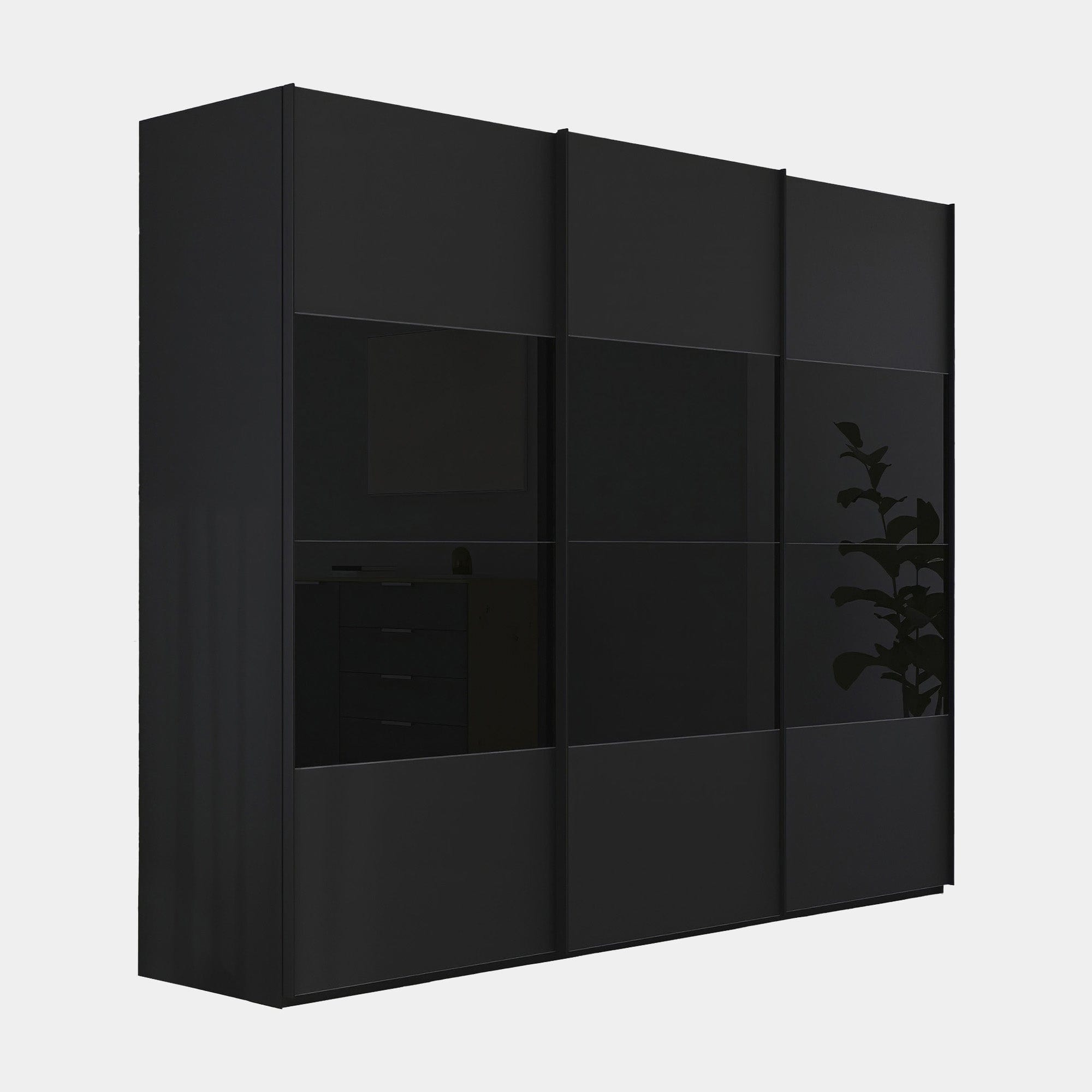 Montpelier - 300cm 5DME Mix Colour/Matt Glass 3 Door Sliding Robe 223cm H