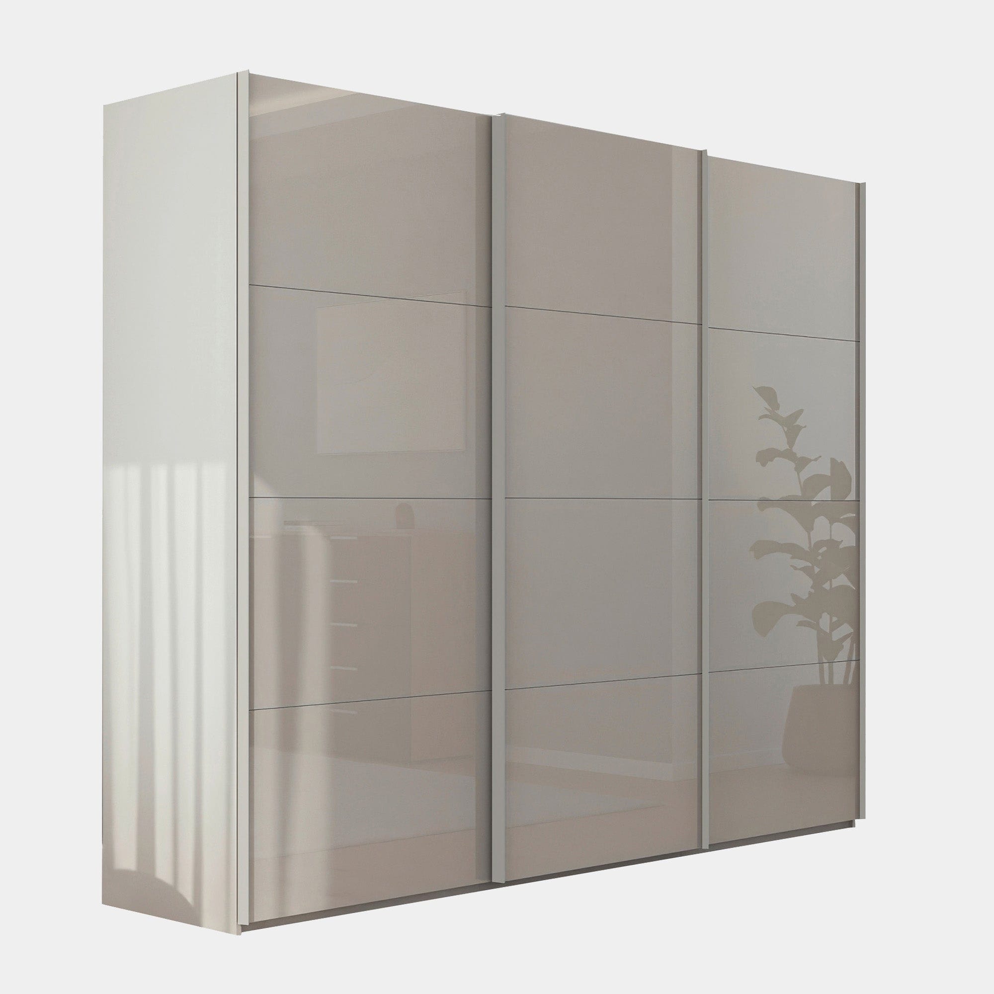 Montpelier - 300cm 5DMG 3 Colour Glass Door Sliding Robe 223cm H