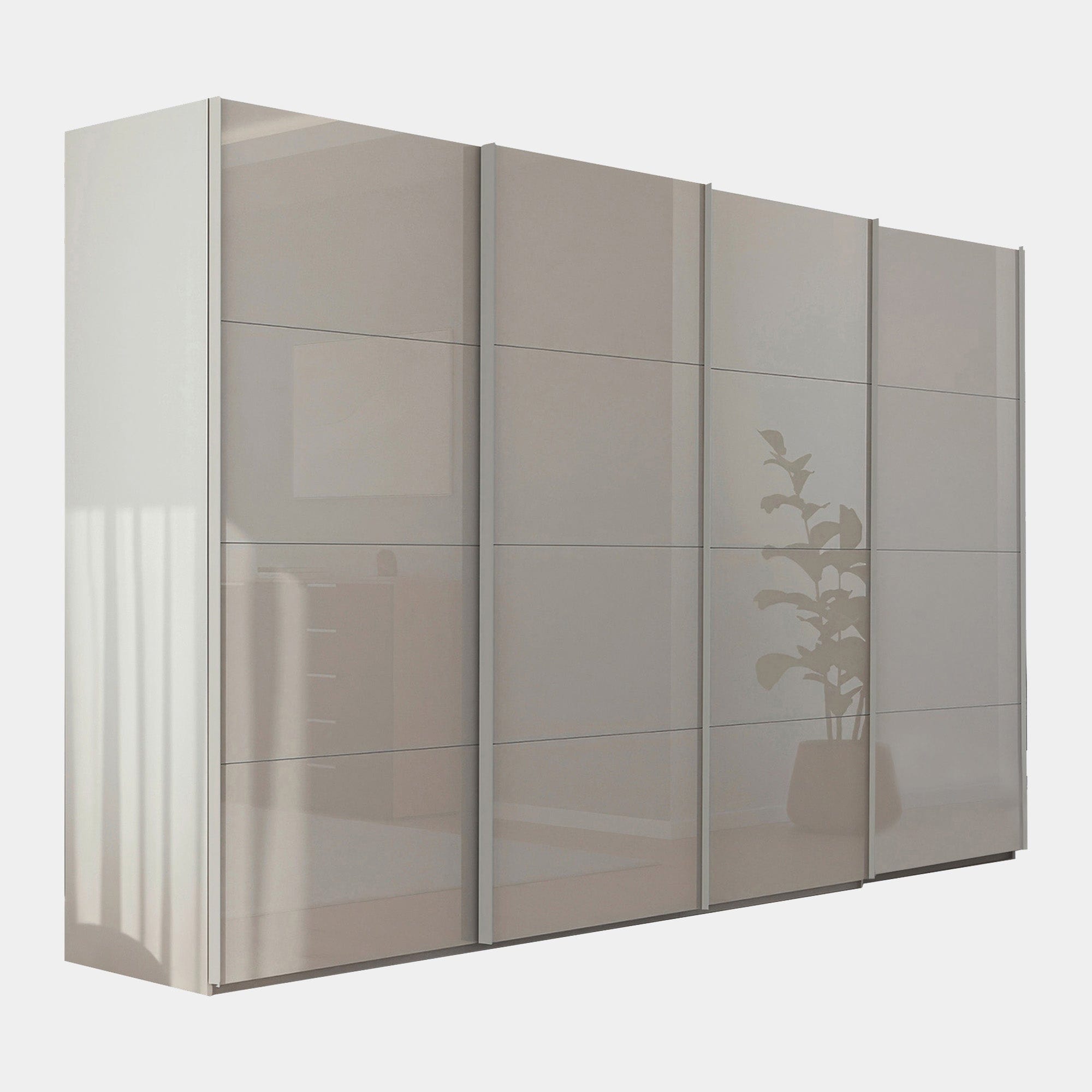 400cm 5DVG 4 Colour Glass Door Sliding Robe 223cm H (Supplied Packed Flat)