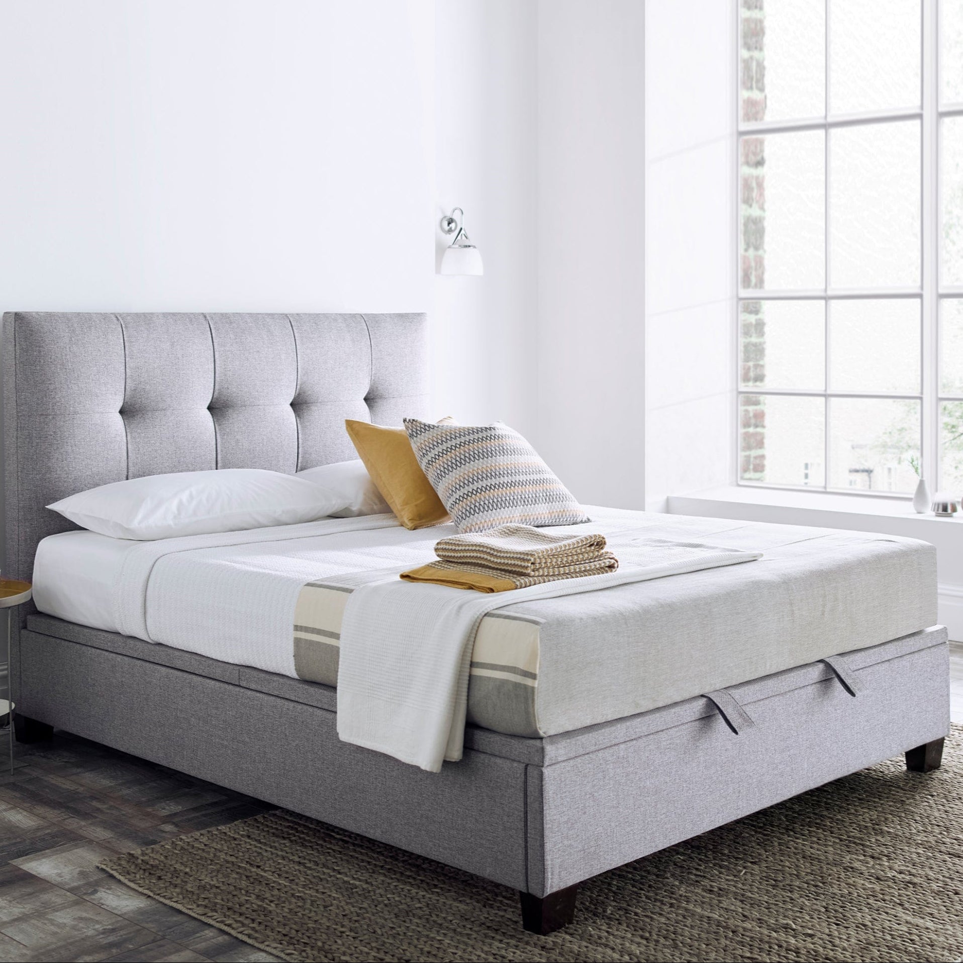 Nicola - Ottoman Bed Frame, Grey