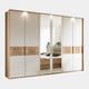 Ontario - 150cm Hinged with Mirror 3 Door Robe 229.4cm H In Balkan Oak & Lacquer Sand