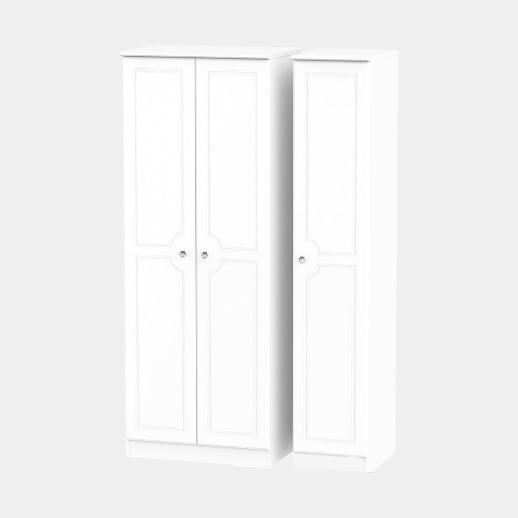 Penshurst - Wardrobe, White Ash 111cm 3 Door