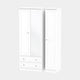 Penshurst - Wardrobe With Drawers & Mirror 111cm 3 Door 1 Mirror 2 Large Drawer