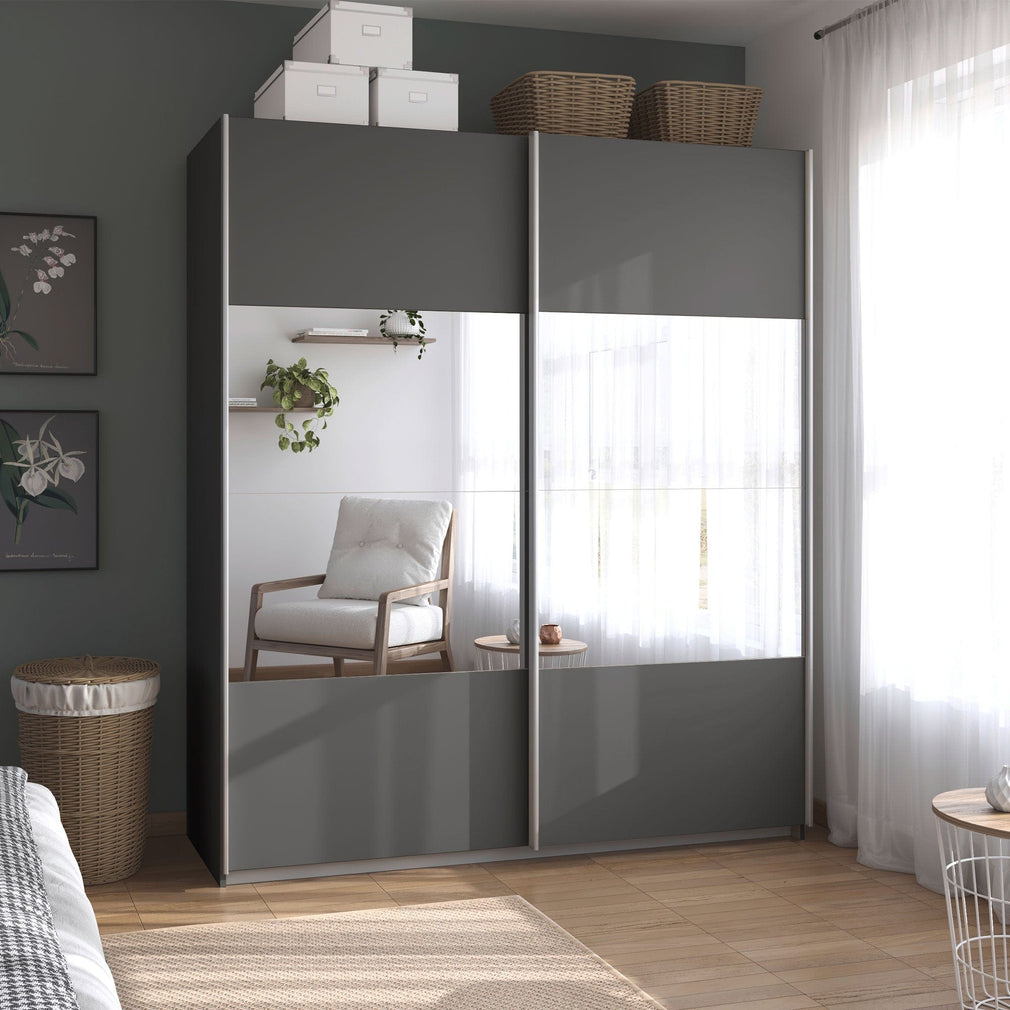 Piave - Sliding 2 Door Wardrobe With Mirror