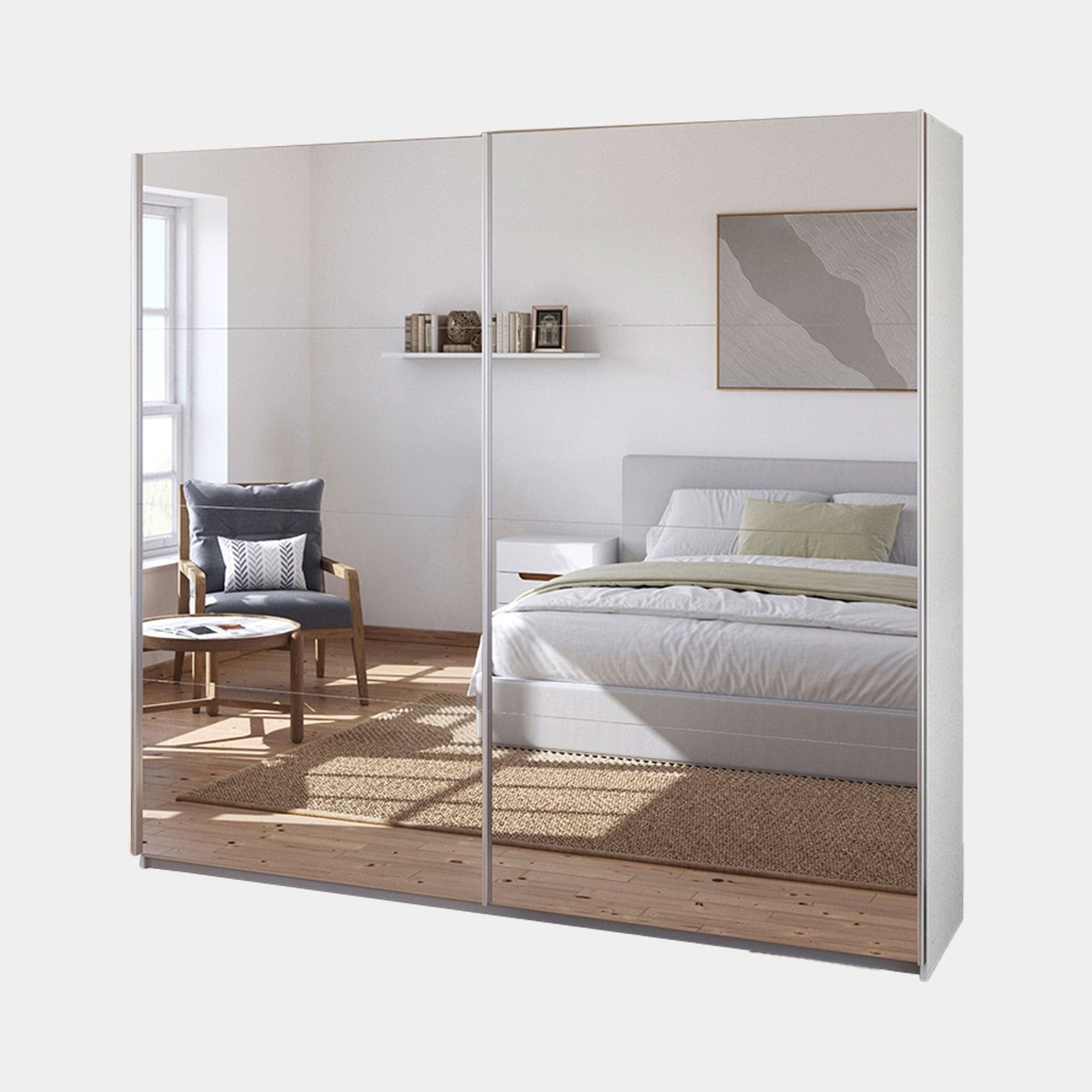 Piave - 56J7 136cm 2 Mirror Door Sliding Robe Colour
