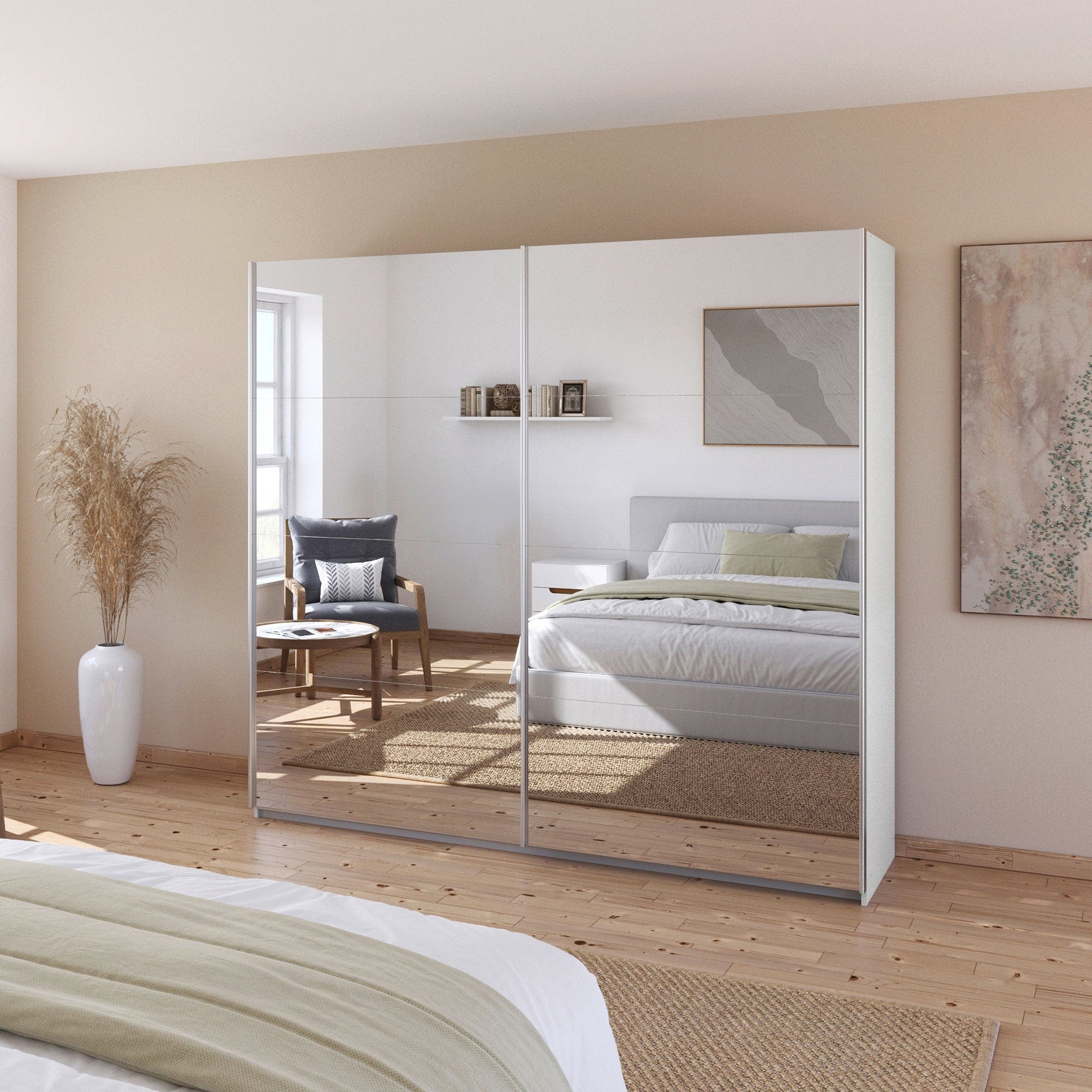Piave - 56J7 136cm 2 Mirror Door Sliding Robe Colour