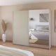 Piave - 5896 181cm 2 Door/1 Mirror Sliding Robe Glass Front in Champagne/Champagne Glass AG498
