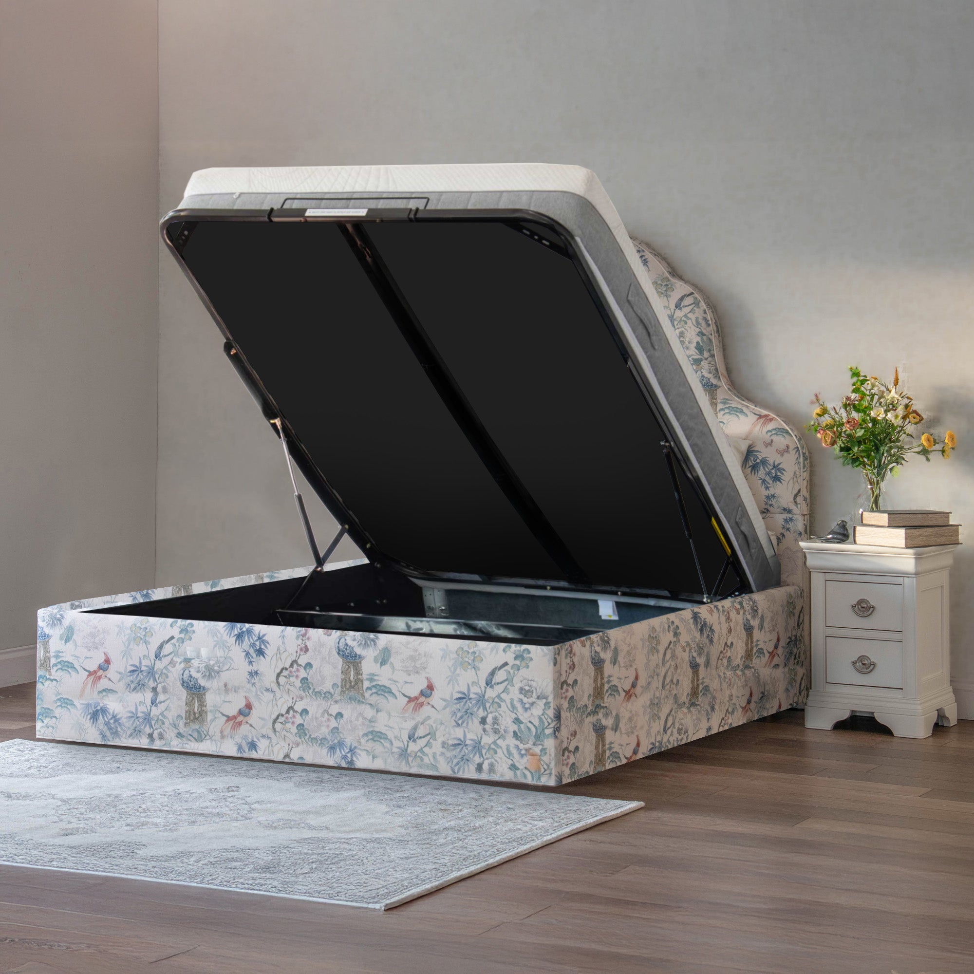 Queen Anne - 120cm (Small Double) Sprung Base Ottoman Bed Frame