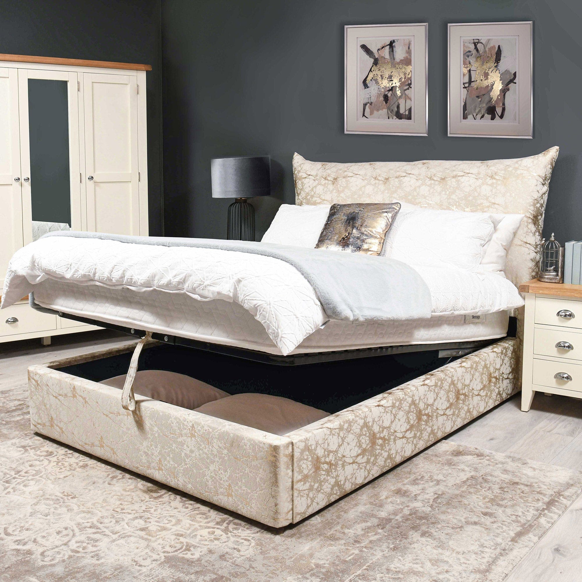 Romeo - Bed Frame Static Double (135cm) In Standard Fabric