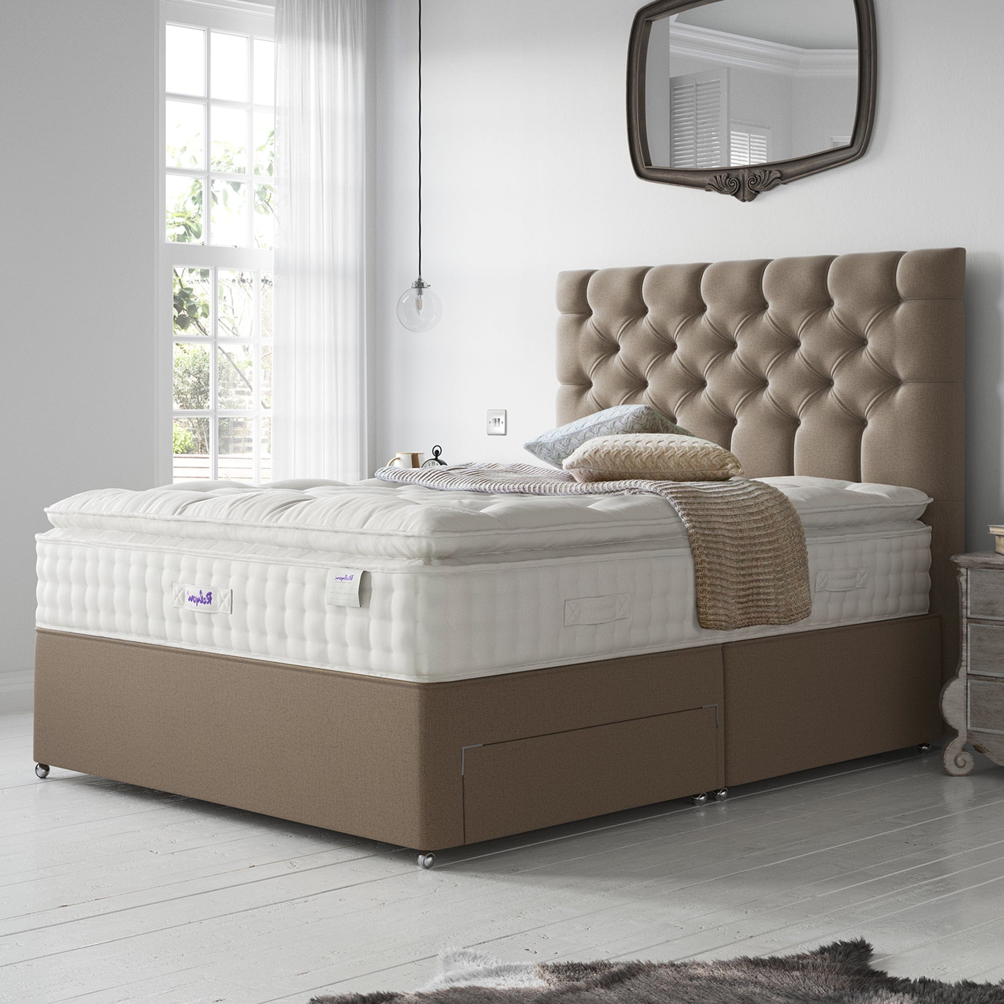 Relyon Danbury - Mattress & Base Set 150cm (King) Grade A 4 Drawer