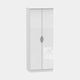 Stanford - Tall Plain Robe White High Gloss Fronts And Base