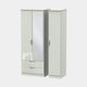 Stanford - Wardrobe With Drawers & Mirror 111cm 3 Door 1 Mirror 2 Large Drawer Kaschmir High Gloss