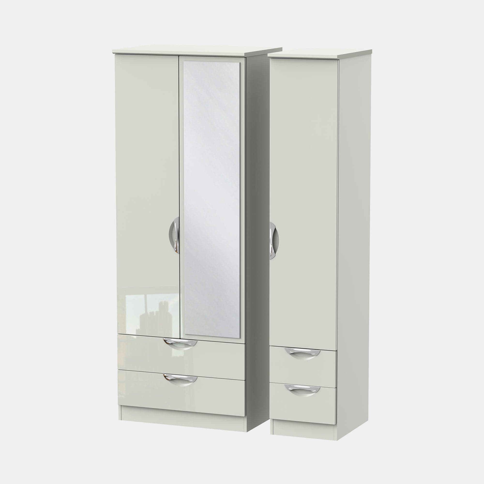 Stanford - Tall Triple 2+2 Drawer Mirror Robe