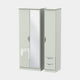 Stanford - Wardrobe With Drawers & Mirror 111cm 3 Door 1 Mirror 2 Small Drawer Kaschmir High Gloss