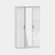 Stanford - Wardrobe With Mirror 111cm 3 Door 1 Mirror White High Gloss