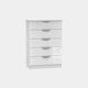 Stanford - 5 Drawer Chest White High Gloss Fronts And Base