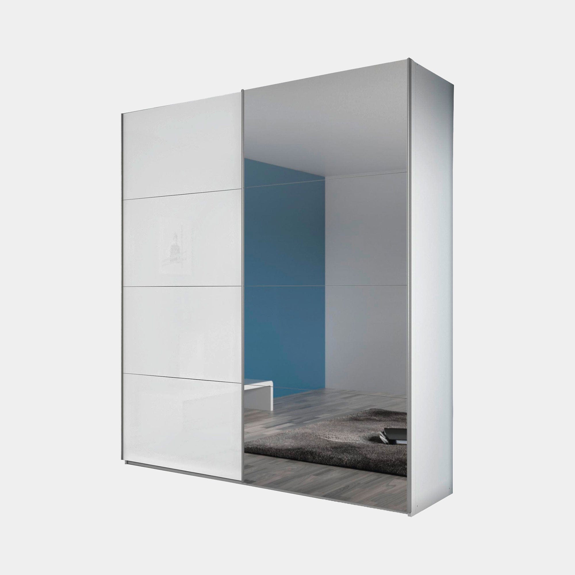 181cm 2 Sliding Door Robe With 1 Mirror Door Inc Interiors