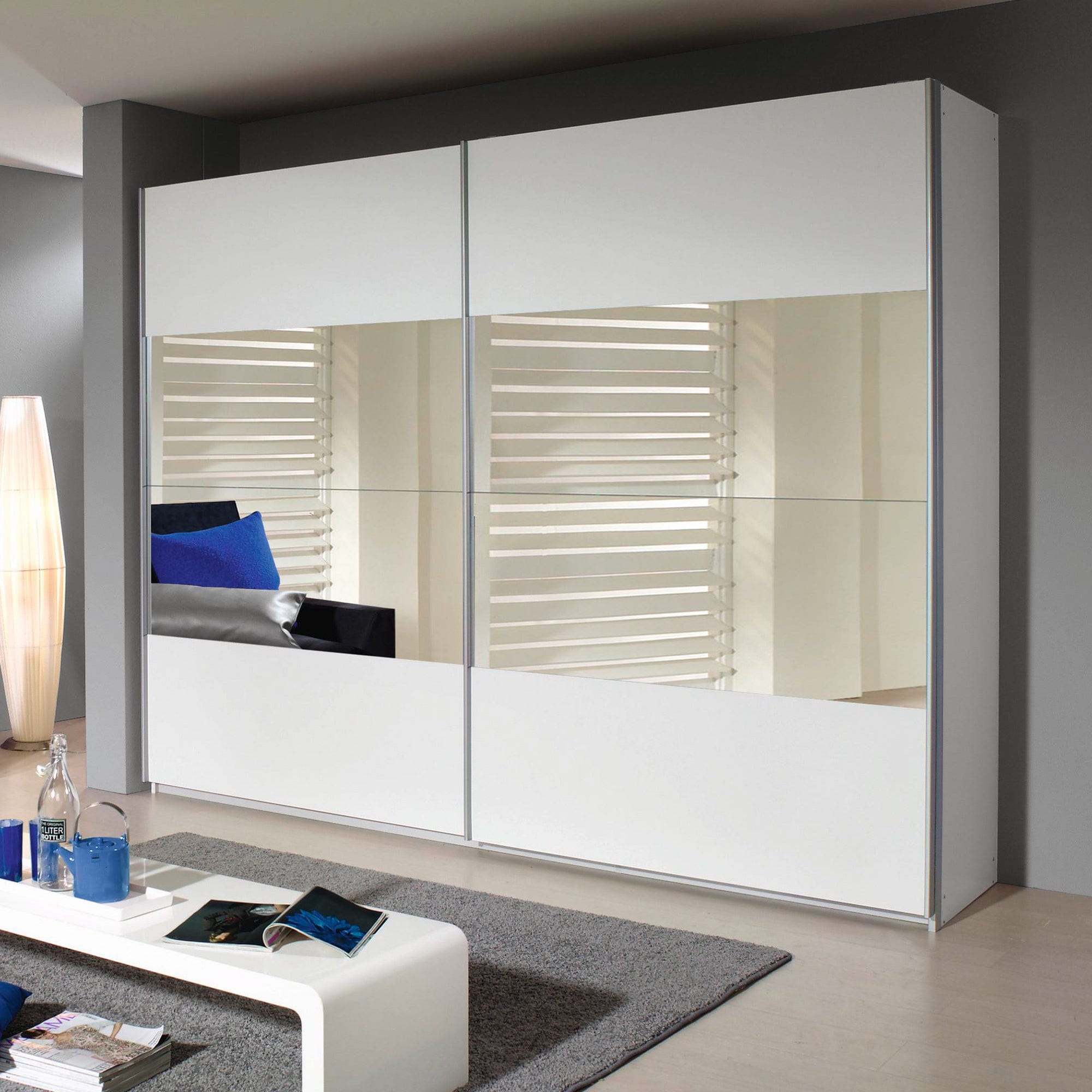 181cm Gliding 1 Mirror/1 Wooden Door Robe (Self Assembly Required)