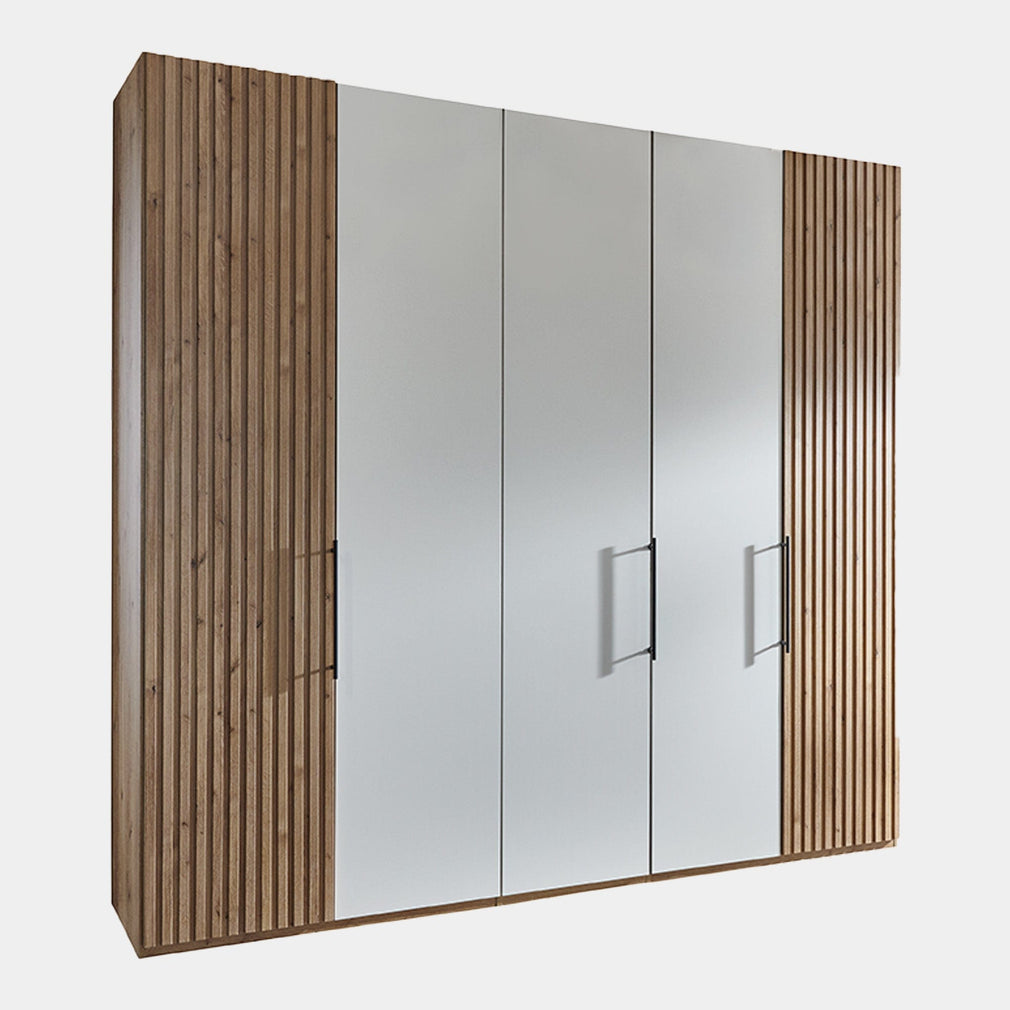 Lakewood - Wardrobe, Glass Doors 250cm 5 Door