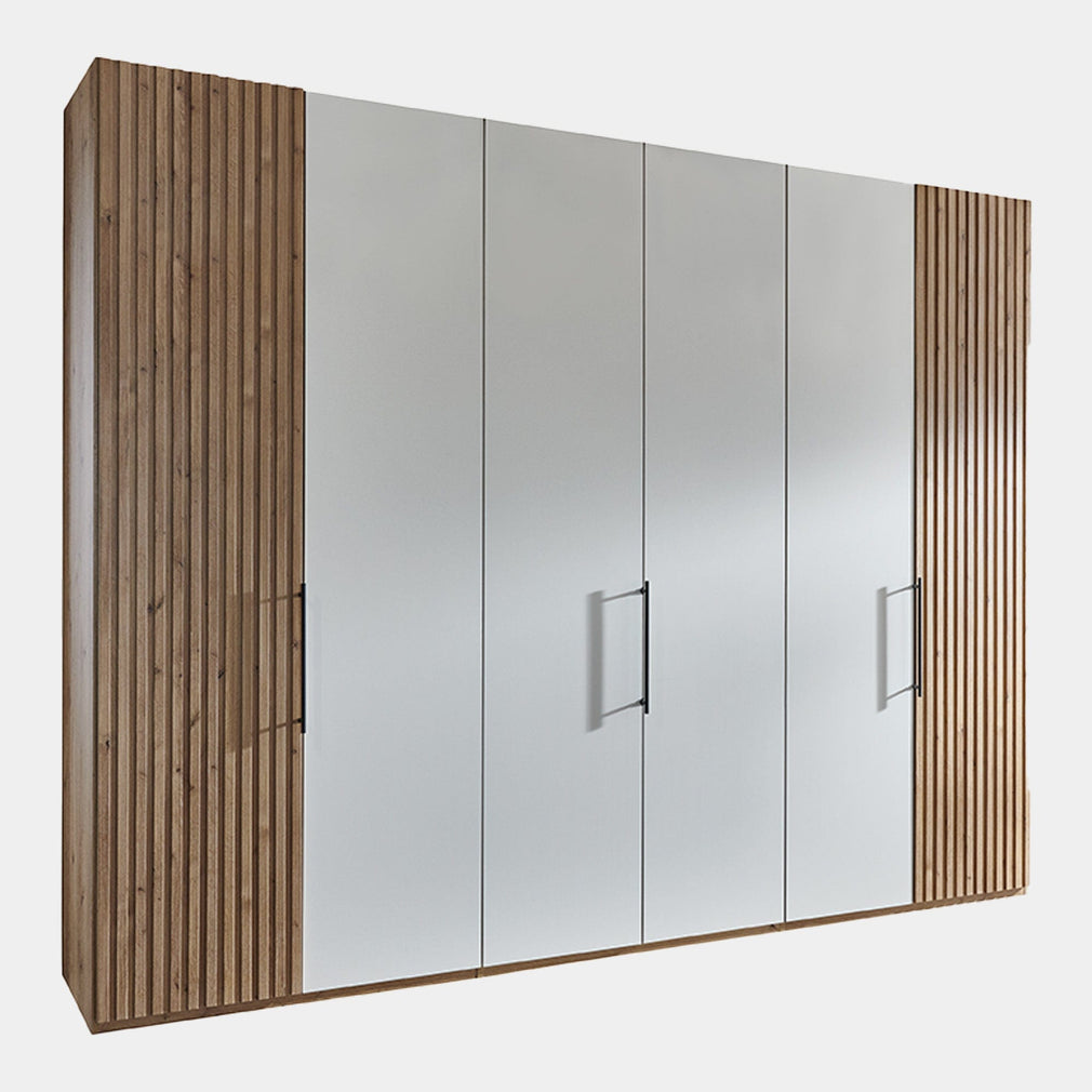Lakewood - Wardrobe, Glass Doors 300cm 6 Door