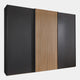 Lakewood - 250cm 3 Door Sliding Robe 1 Centre Bianco Oak Decking /Outer Doors Graphite