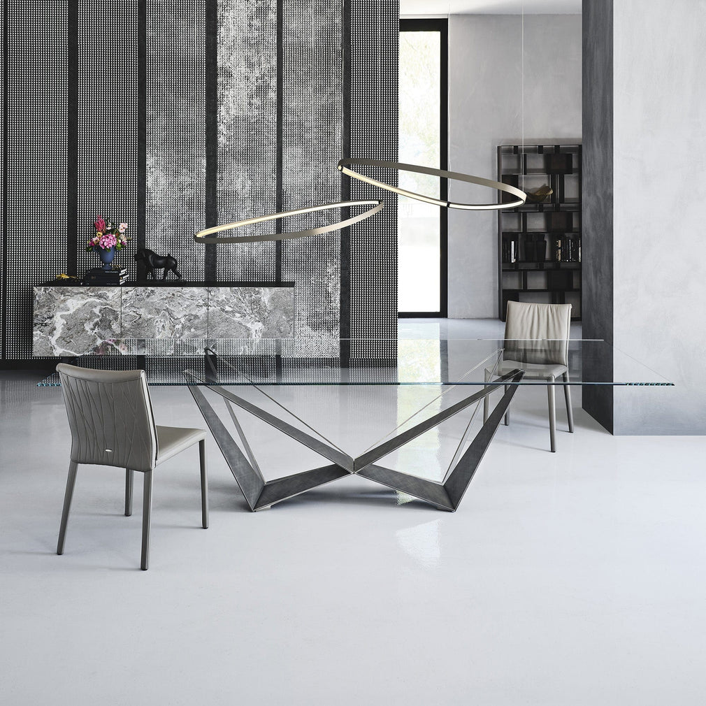 Cattelan Italia Skorpio Glass - Dining Table With Clear Glass Top