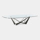 Cattelan Italia Skorpio Glass - D End Dining Table With Clear Glass Top & Graphite Base 200 x 120cm
