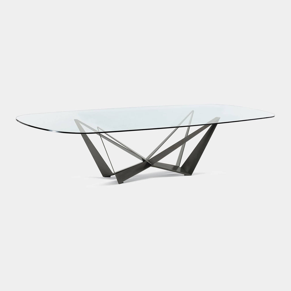 Cattelan Italia Skorpio - Glass Dining Table, Curved Edge