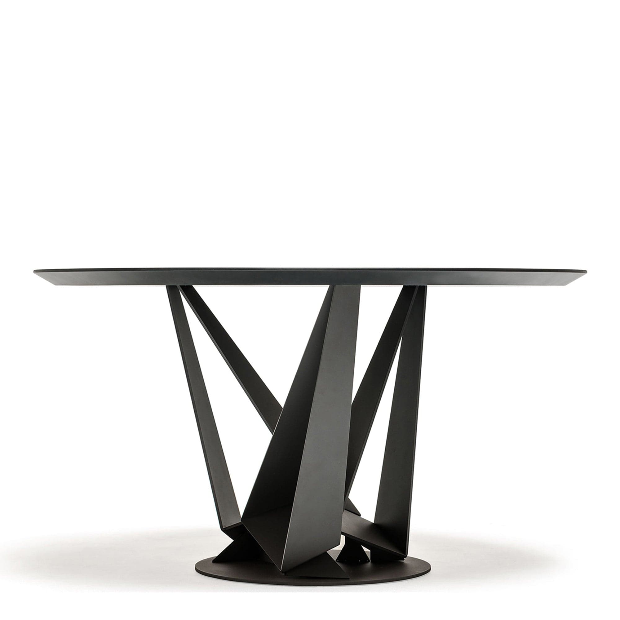 Cattelan Italia Skorpio Round - Dining Table With Black Legs & Walnut Top 160cm