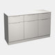 Alton - 3 Door Sideboard With Drawers, High Gloss Light Grey