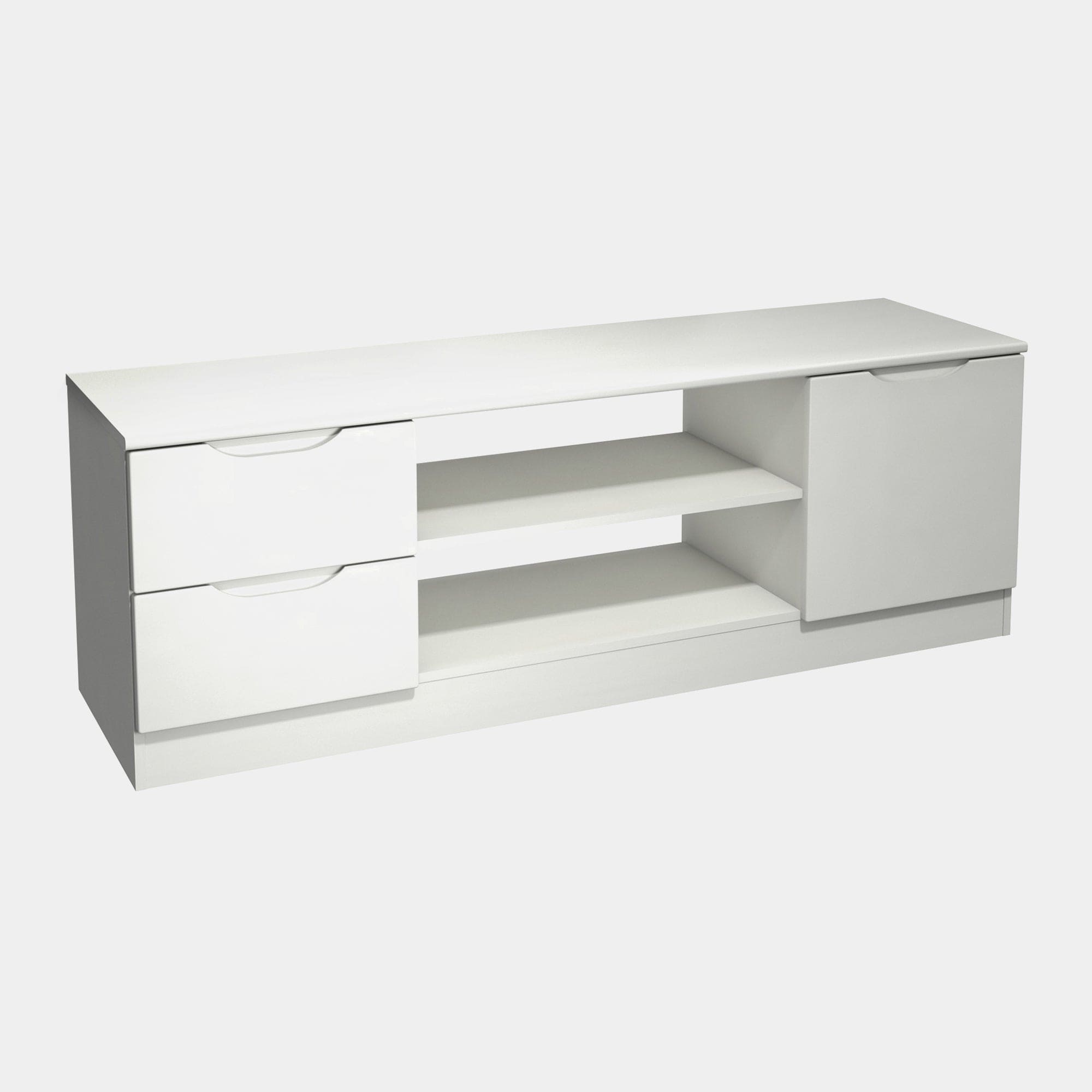 Media Unit in White High Gloss Finish