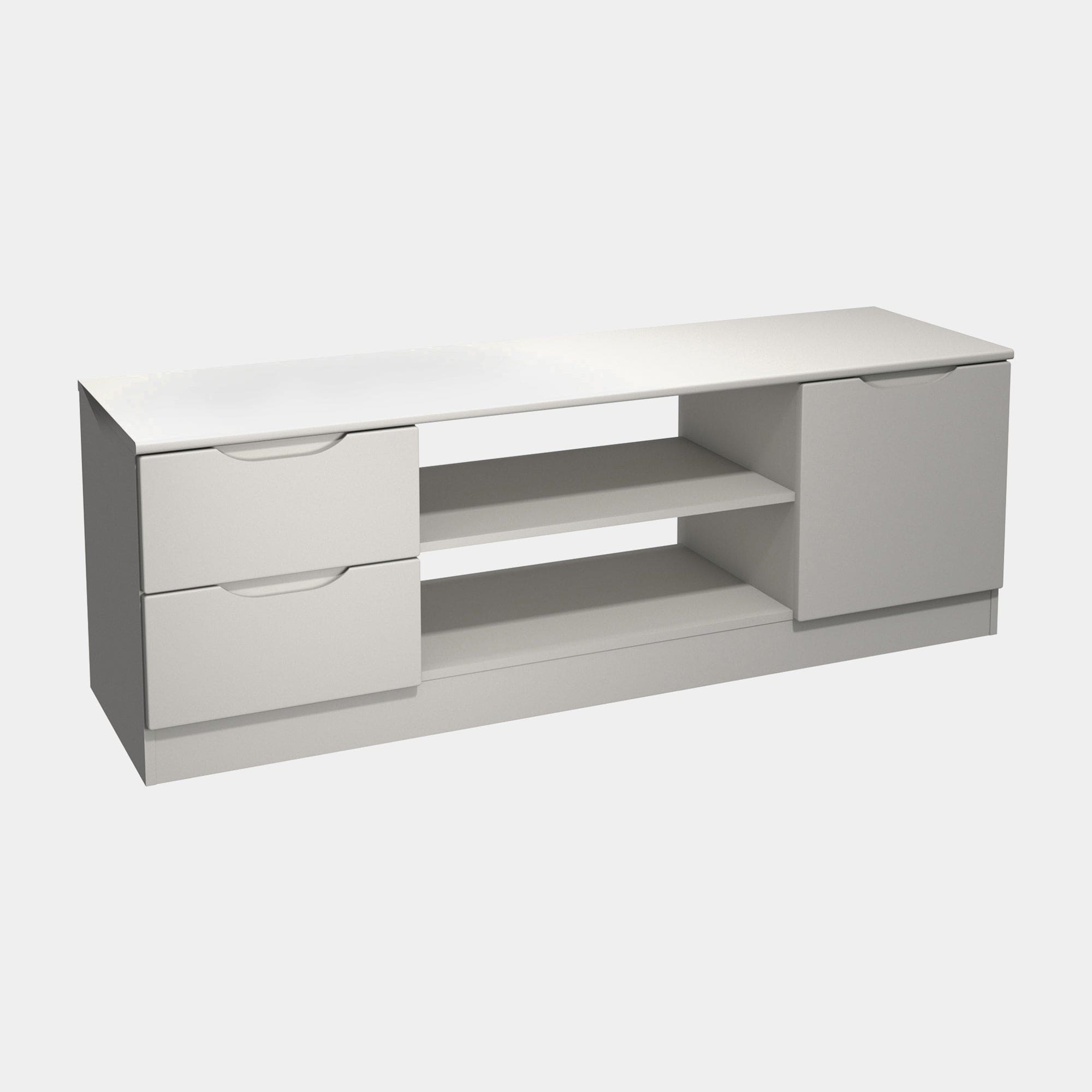 Media Unit in Light Grey High Gloss Finish