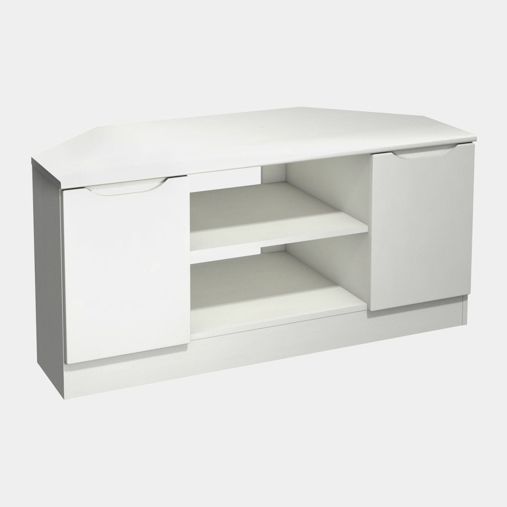 Alton - High Gloss Corner TV Unit White