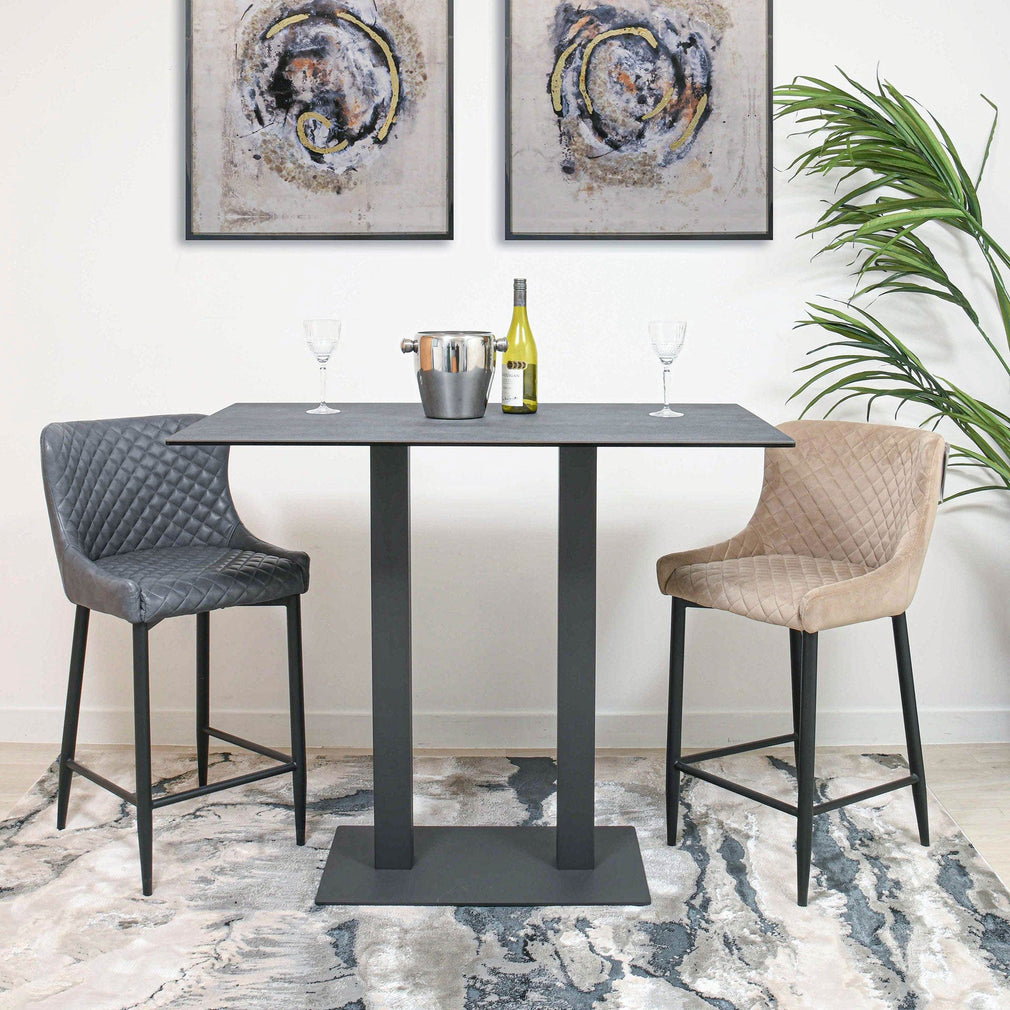 120 x 70 cm Bar Table White Ceramic