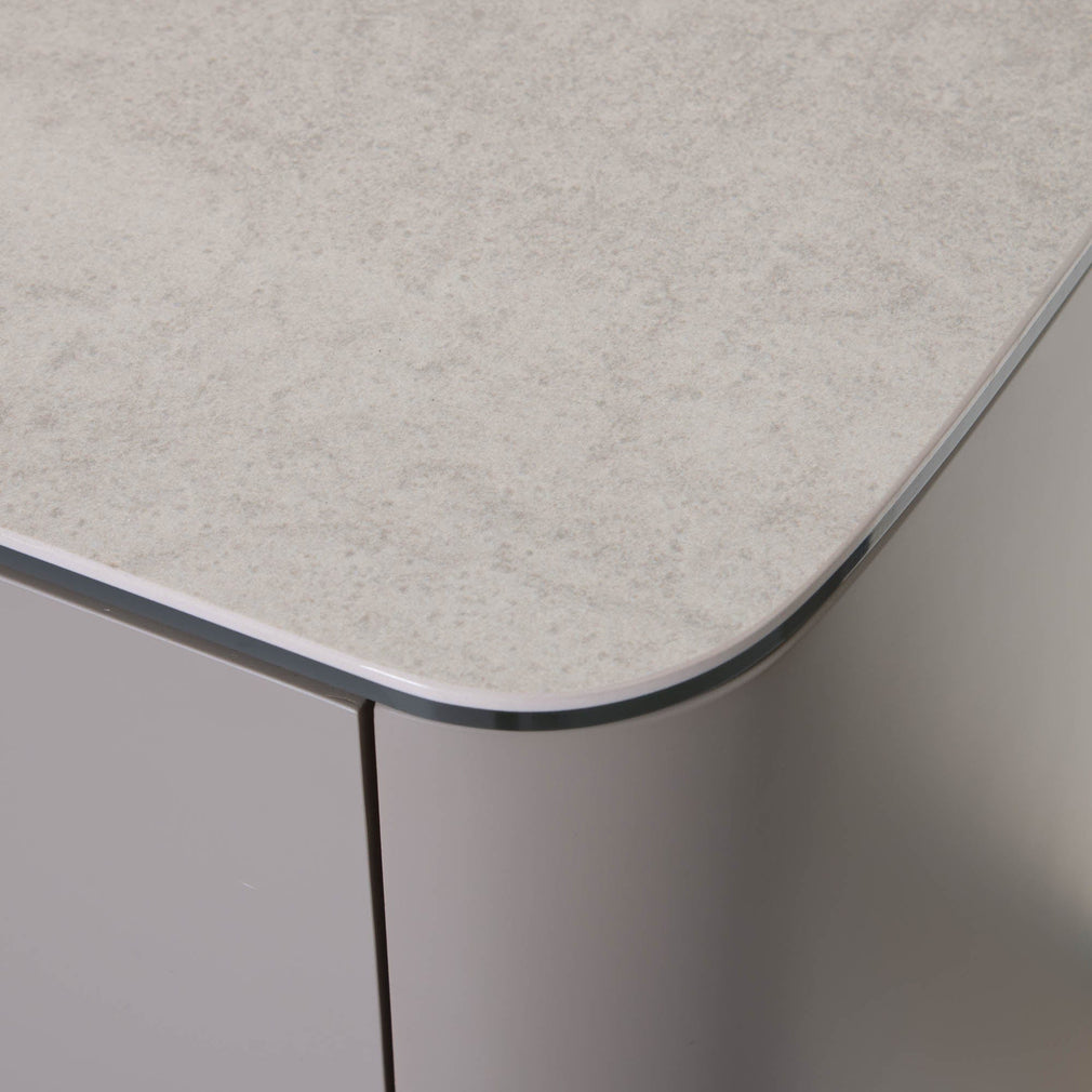 Bellini - TV Unit In Beige With Salt White Ceramic Top