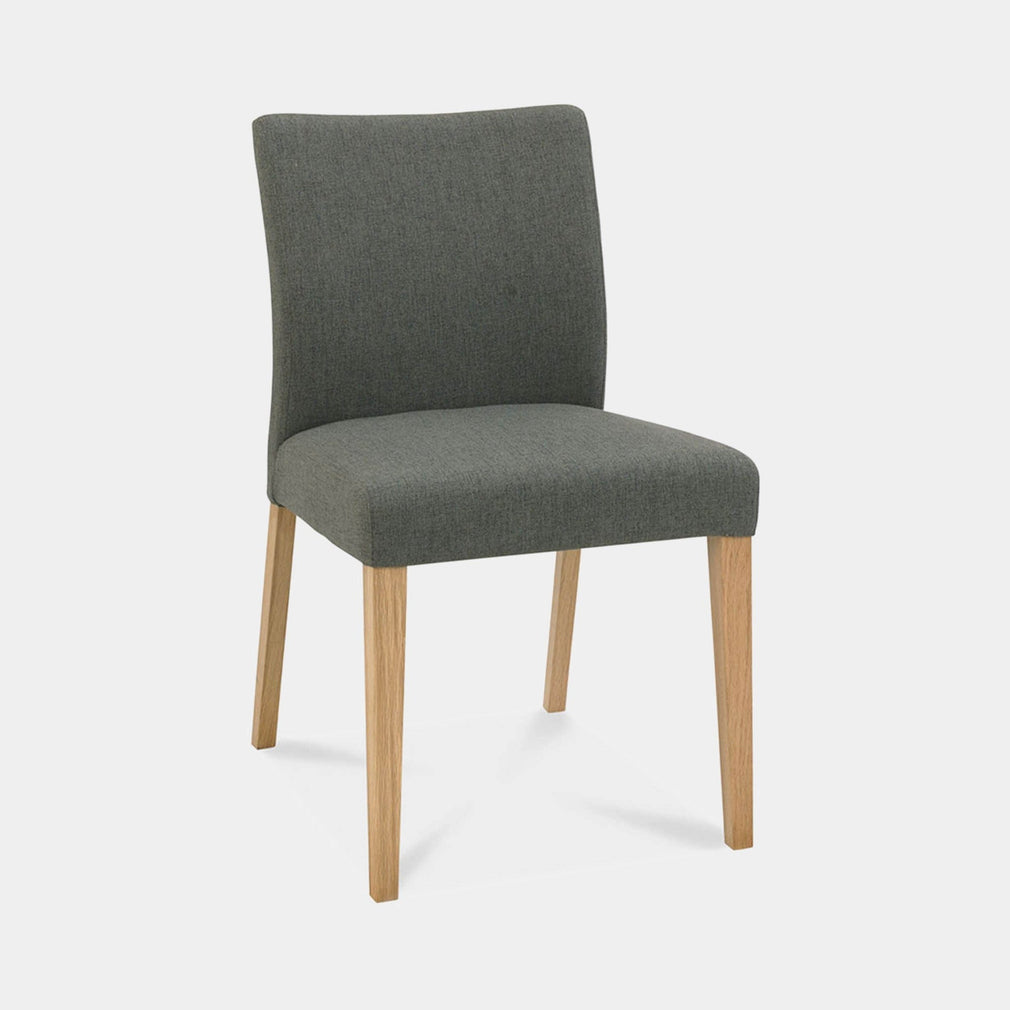 Bremen - Upholstered Dining Chair In Black Gold Fabric With Oak Finish