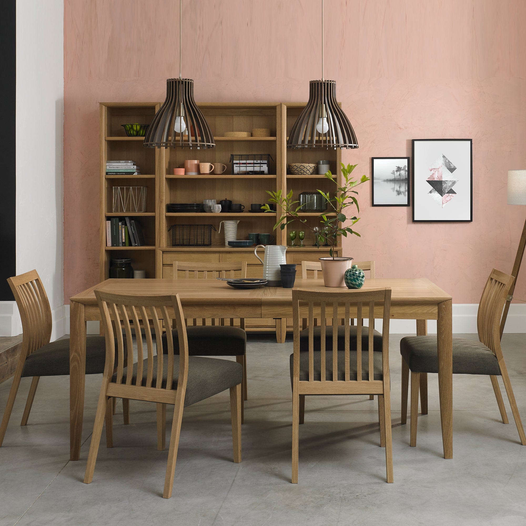 2-4 Extending Dining Table With Oak Finish