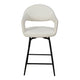 Swivel Bar Stool In White Boucle