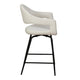 Swivel Bar Stool In White Boucle