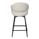 Swivel Bar Stool In White Boucle