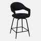 Swivel Bar Stool In Black Boucle