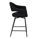 Swivel Bar Stool In Black Boucle