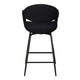 Swivel Bar Stool In Black Boucle