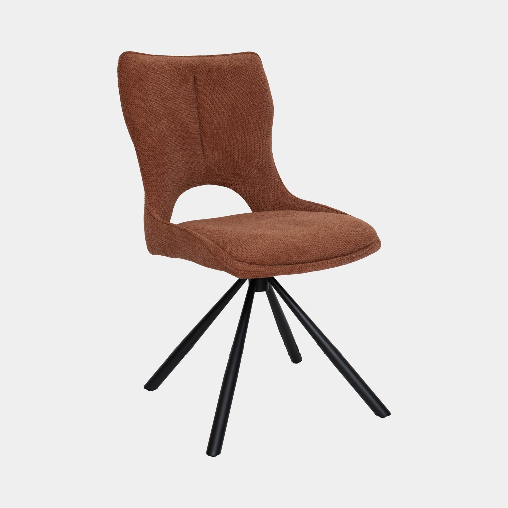 Carlo - Swivel Dining Chair In Fabric Rust